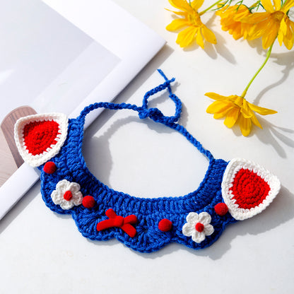 Collier décoratif en tricot – Style fleuri – Accessoire mignon pour chiens & chats | Lilipetcie