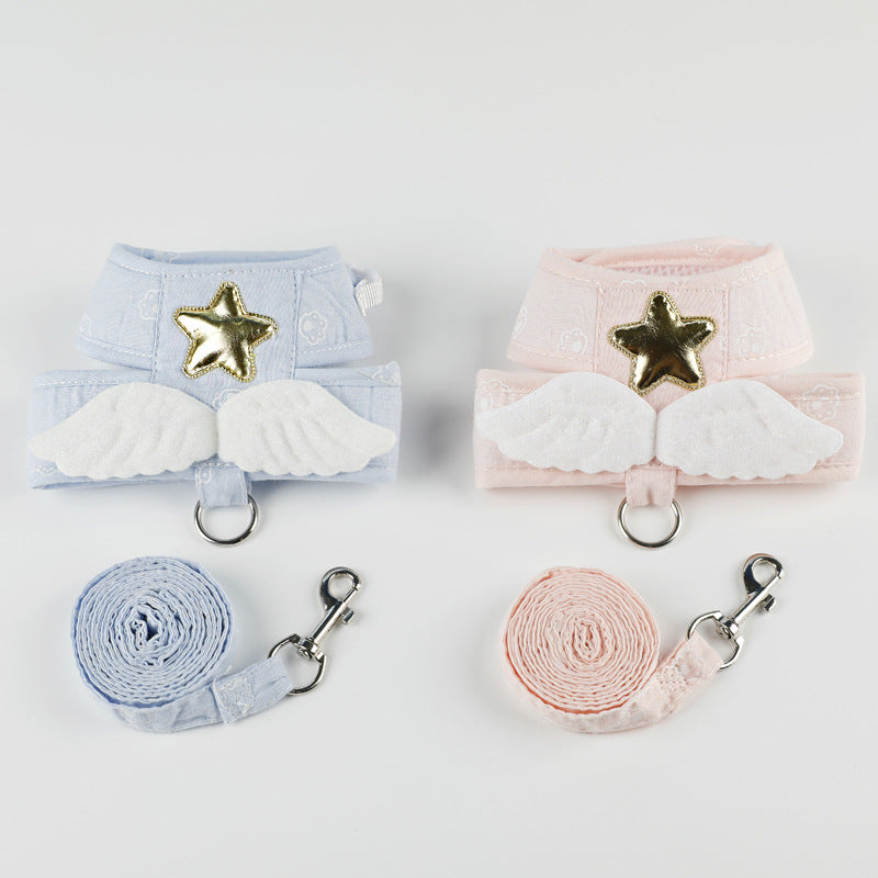 Harnais pour Chat avec Ailes d’Ange + Laisse – Doux, Respirant et Anti-Fuite